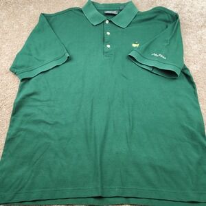 Masters Collection Green Cotton Polo Shirt Mens Large Mercerized Golf Logo vtg